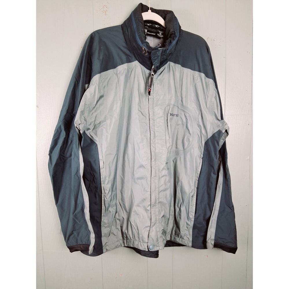 Vintage Marmot Jacket Mens‎ XL Gray Hiking Ski Outdoor Hooded Mesh Zip Vents